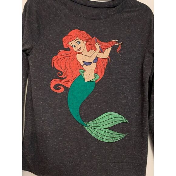 Disney The Little Mermaid Ariel Gray Long Sleeve Pullover Size Small (Juniors) - Picture 3 of 8